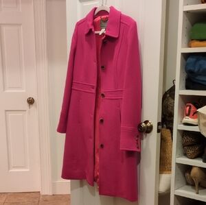 J. Crew Bright Pink Trench Coat